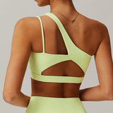 Women Oblique Shoulder Sports Bra