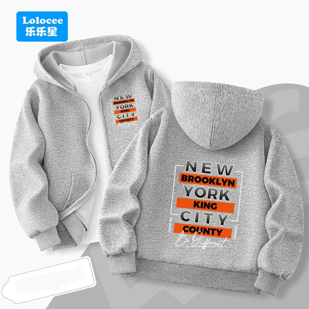 Brooklyn Print Zip-Up Hoodie