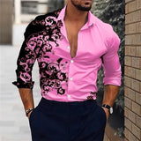 Crimson Floral Dress Shirt