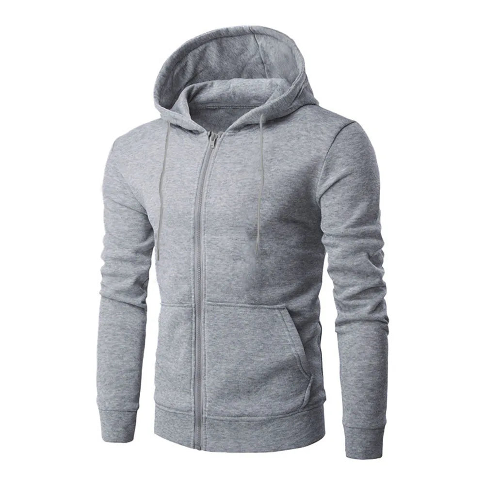 Men's Solid Color Hoodie Jacket