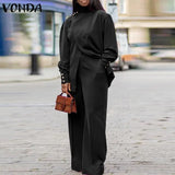 Plus Size High Neck Suit Set