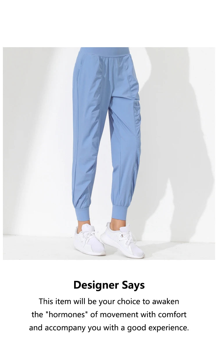 Hearuisavy Loose Quick-Dry Yoga Pants – Pleated Jogging Capris with Pockets