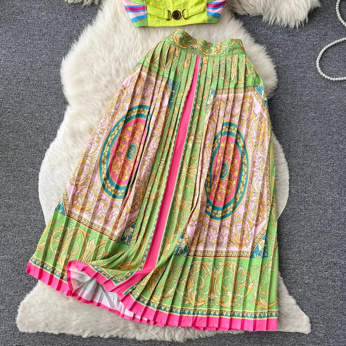 Women's Crop Top & Skirt Set