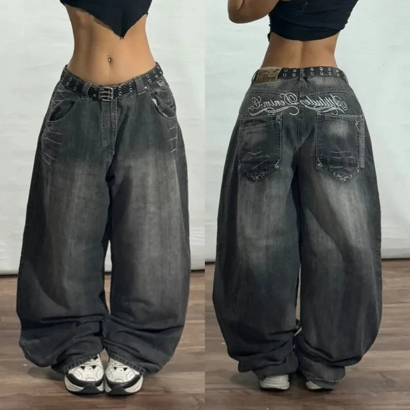 Embroidered Y2K Harajuku Baggy Jeans