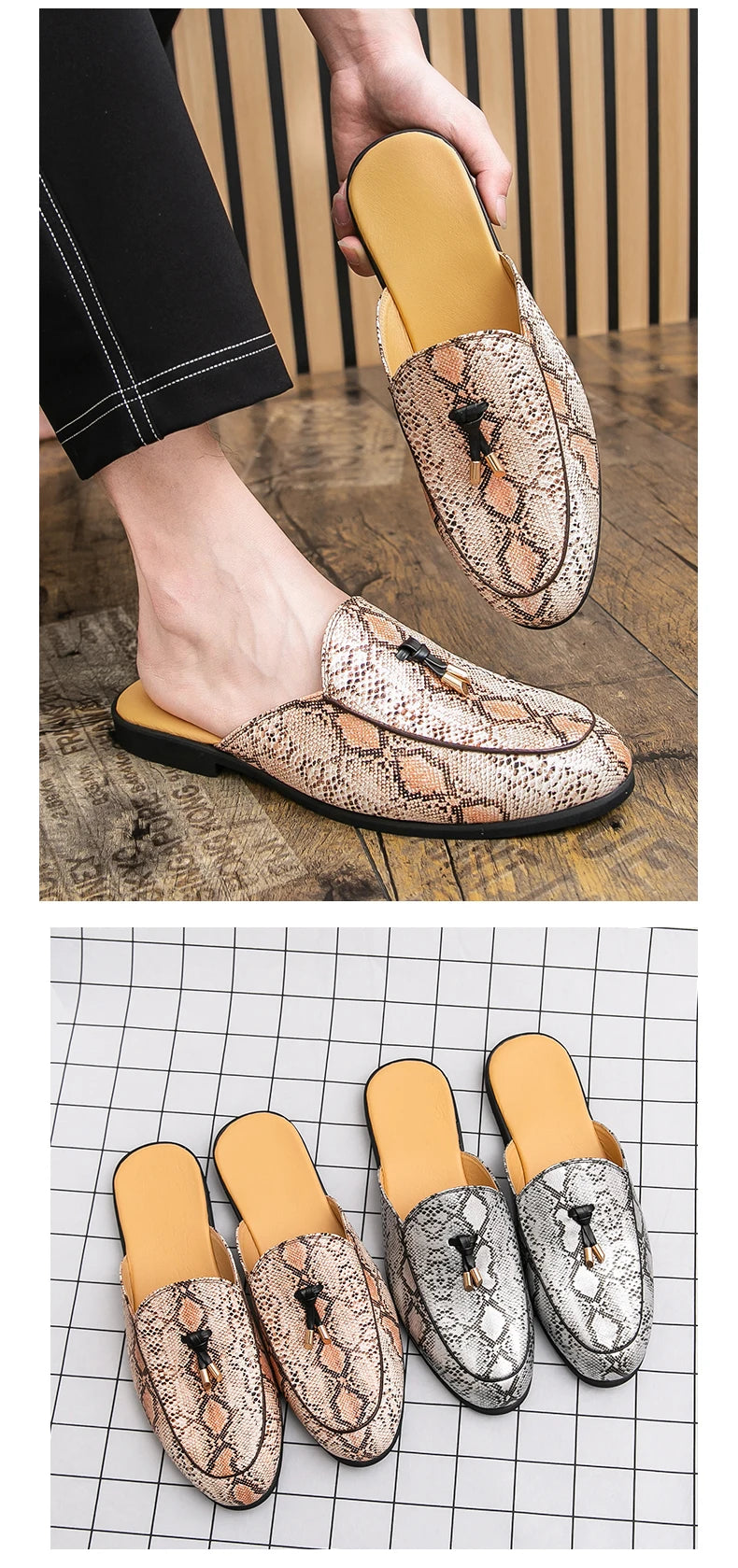 Men Leather Mules