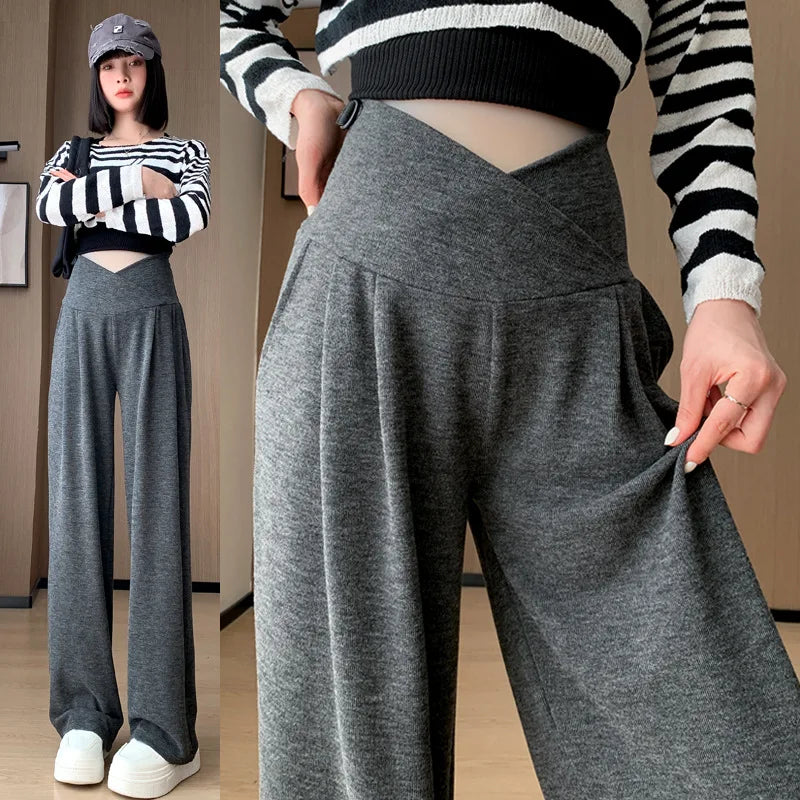 Wide-Leg Low-Waist Maternity Pants