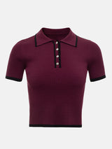 Women's Slim Contrast Knit Pullover
