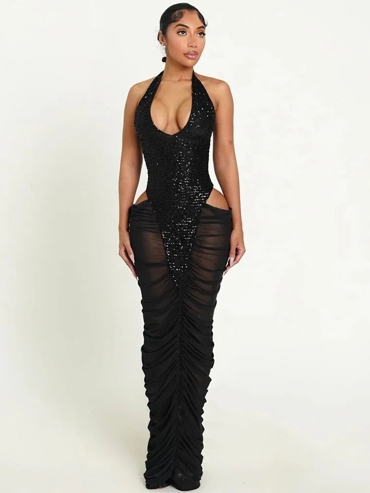 Women's Sequin Bodycon Maxi Dress