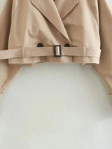 Vintage Cropped Belted Double Breasted Jacket