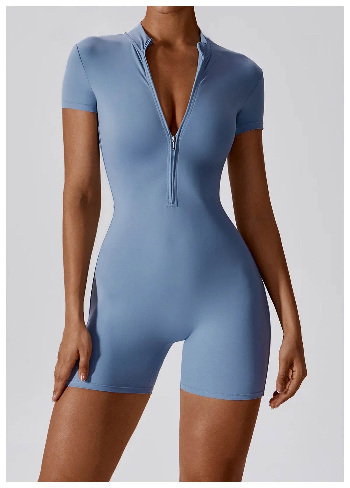 Women Summer Zipper Yoga Jumpsuit