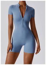 Women Summer Zipper Yoga Jumpsuit