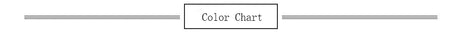 Color chart showcasing available options for custom tailoring of the African Lace Civil Wedding Dress.