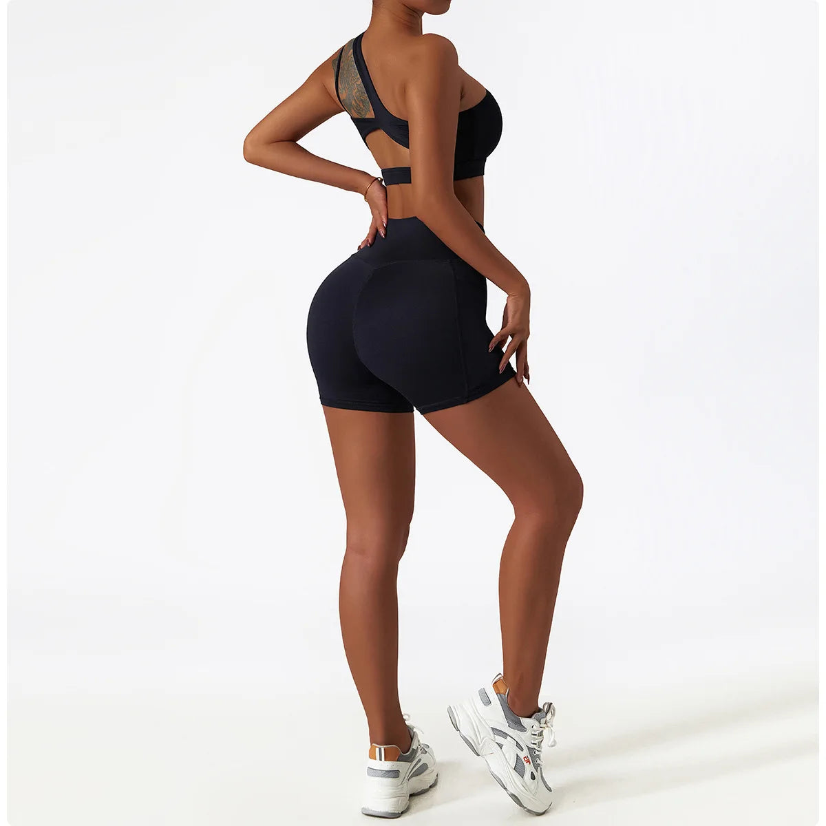 Women Oblique Shoulder Sports Bra