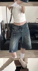 WideRush™ – Baggy Korean Jorts (Y2K Oversized Casual Shorts)