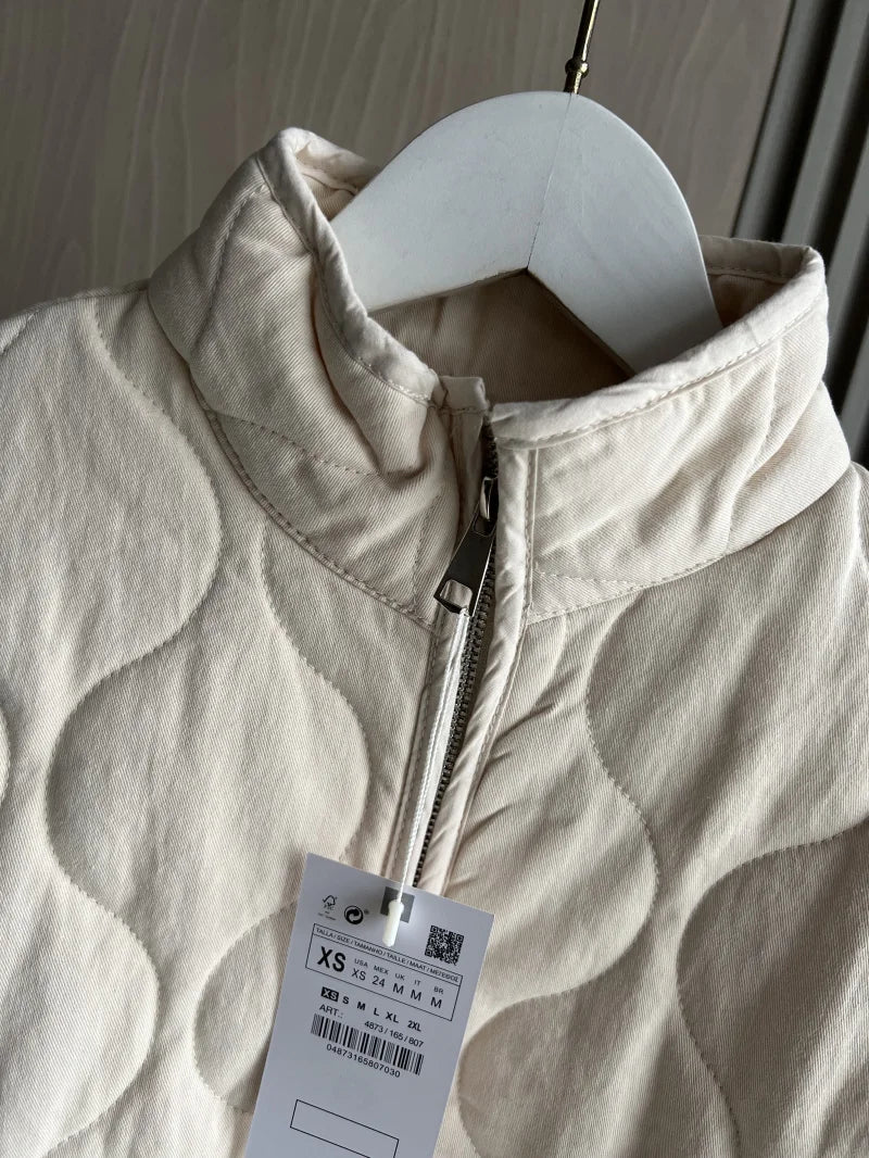 Vintage Quilted High Collar Women's Jacket