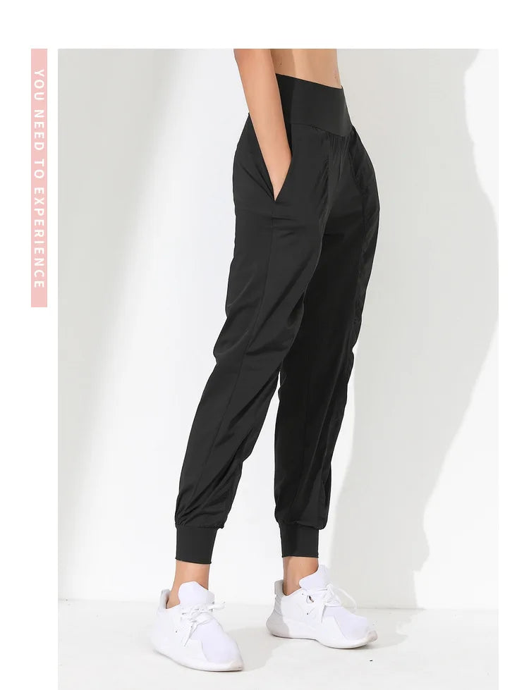 Hearuisavy Loose Quick-Dry Yoga Pants – Pleated Jogging Capris with Pockets