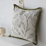 Floral Embroidered Cushion Cover