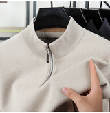 Men Half Zip Velvet Knit Sweater