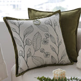 Floral Embroidered Cushion Cover