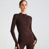 Women Slim Fit Zipper Yoga Jacket