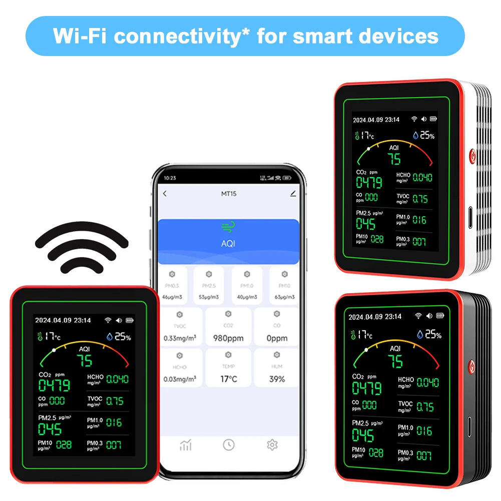 WiFi 15-in-1 Air Quality Detector