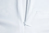 Women’s White Lapel Pleated Dress