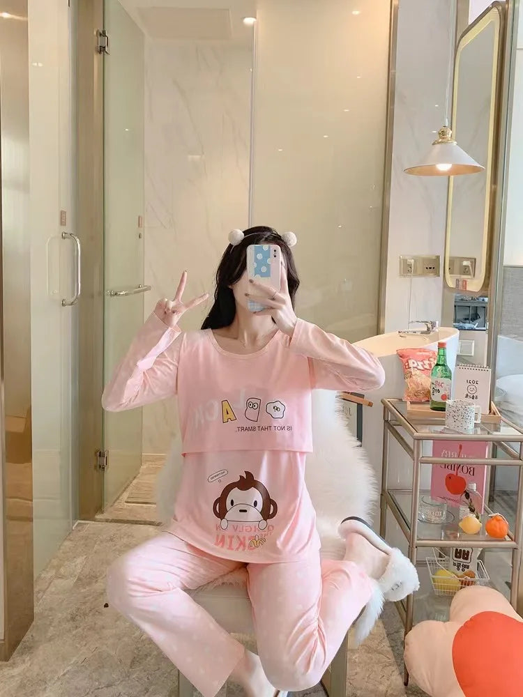 Postpartum & Nursing Pajamas Set