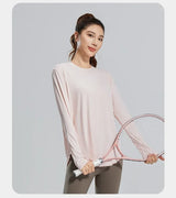 Women Loose Fit Yoga Cover Up Shirt