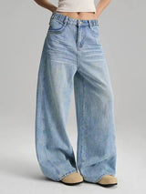 Women Vintage Baggy Straight Jeans