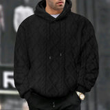 Men Velvet Hooded Pullover Sweater