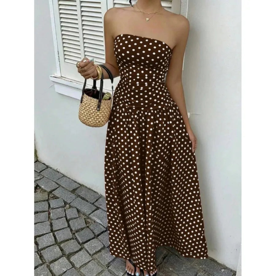 Women's Polka Dot Maxi Dress