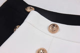 Women Slim Fit Button Back Mini Skirt