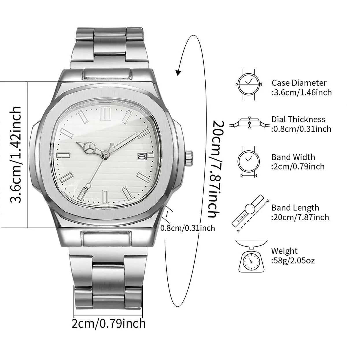 Men’s Square Dial Business Quartz Watch