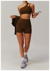 Women Oblique Shoulder Sports Bra