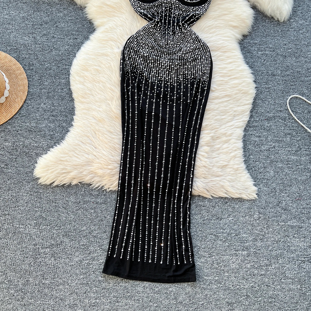 Women's Strapless Beaded Evening Dress