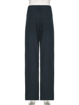 Women Low-Waist Rivet Wide Jeans