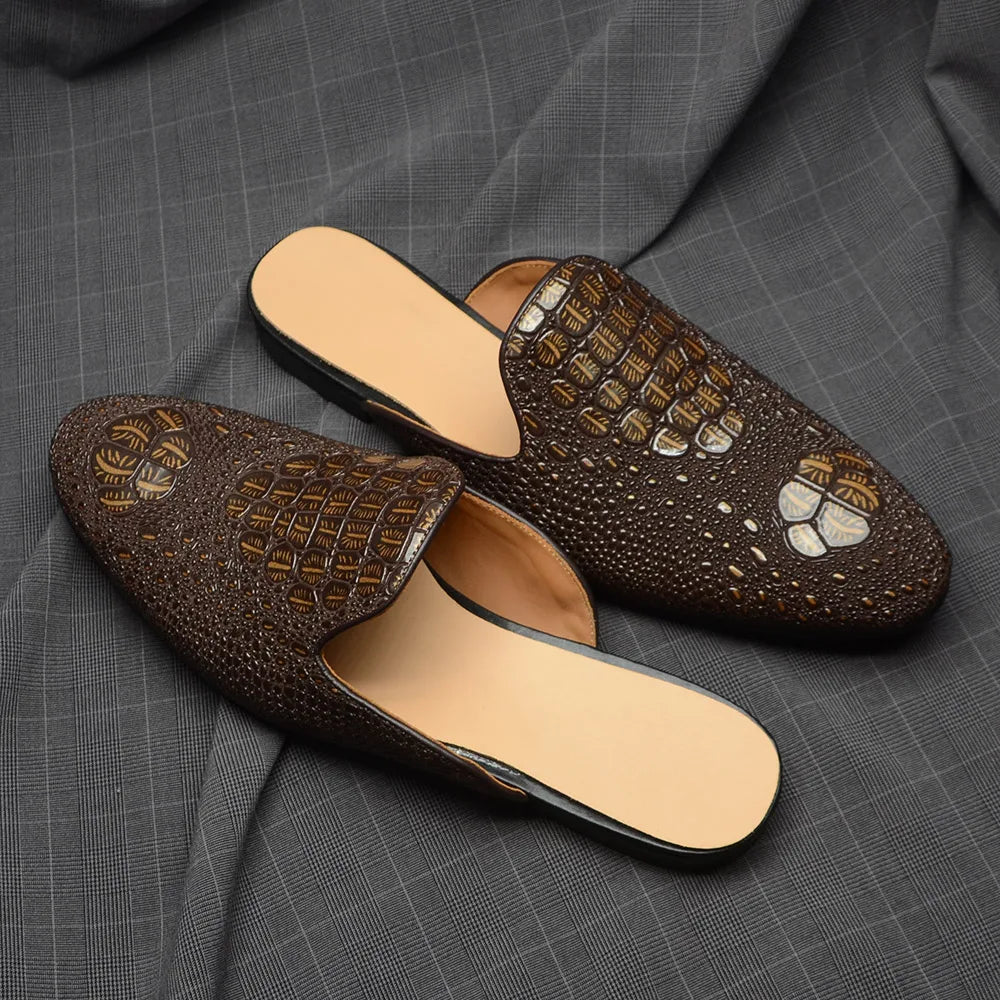 Men’s Crocodile Leather Mules
