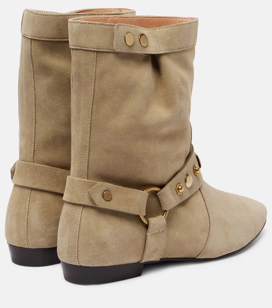 Women Rivet Embellished Ankle Boots – Casual Pointed Toe Suede