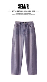 Women Vintage Cotton Wide Leg Jeans