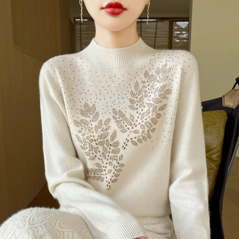 Women Beaded Winter Sweater