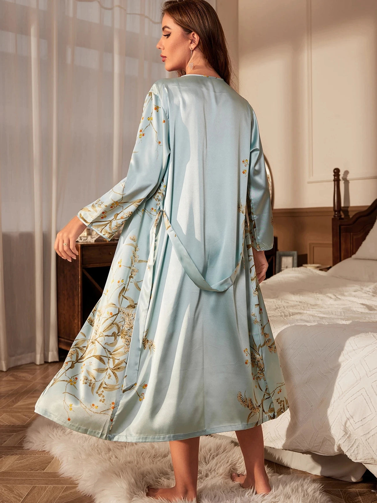 Women Cherry Print Pajama Set