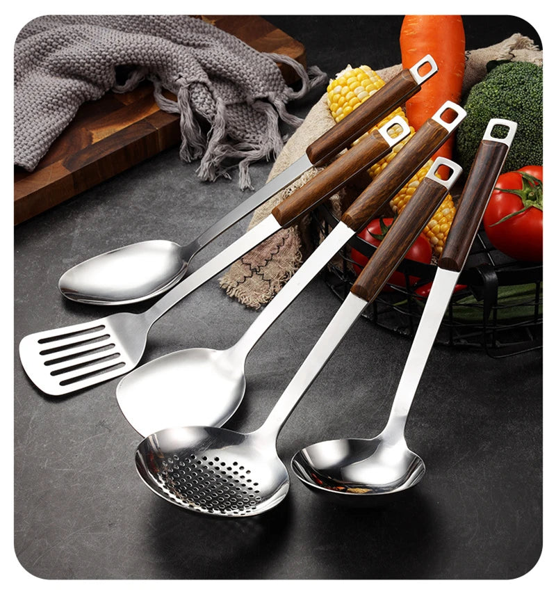 Wooden Handle Wok Spatula & Cooking Utensils
