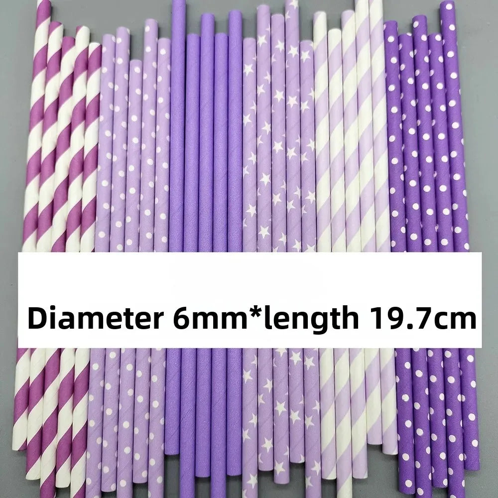 Purple Eco-Friendly Paper Straws