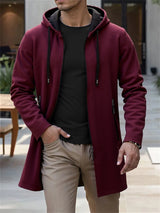Men's Long Hooded Knit Jacket