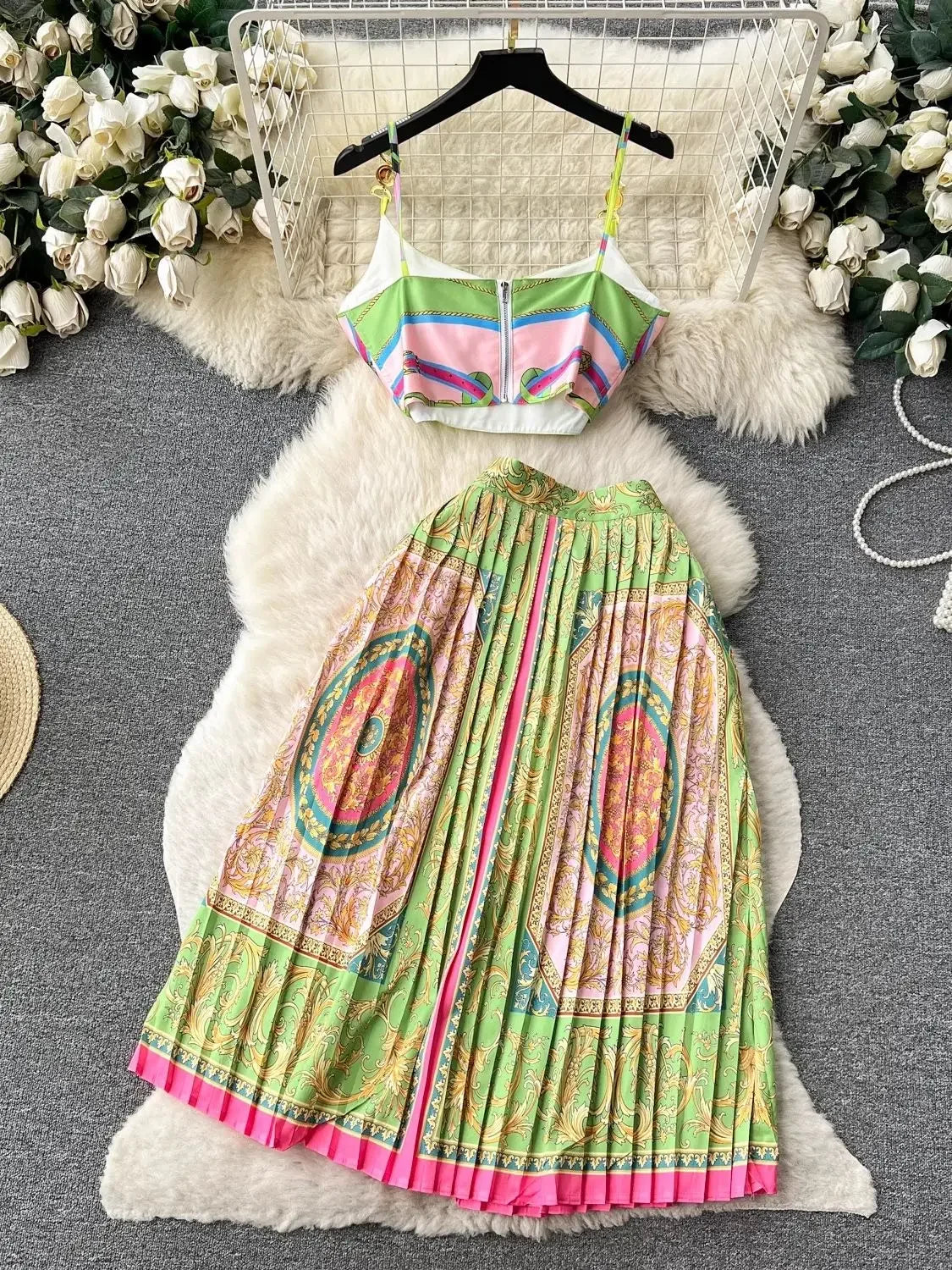 Women's Crop Top & Skirt Set