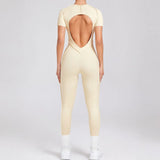 Women Backless Yoga Jumpsuit