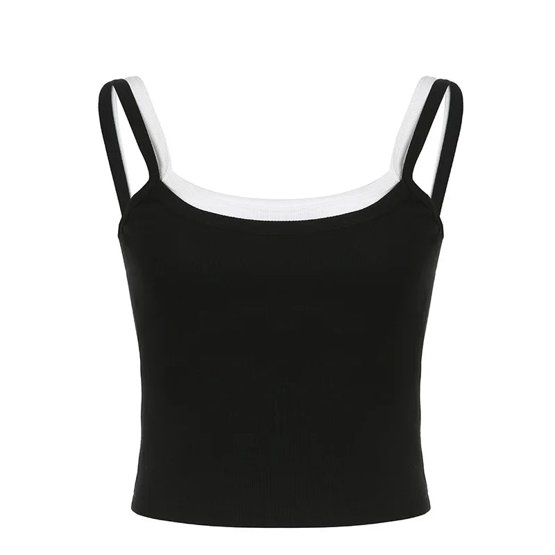 Patchwork Vintage Sleeveless Crop Top