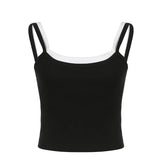 Patchwork Vintage Sleeveless Crop Top