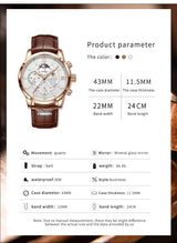 LIGE Men’s Leather Quartz Sports Watch