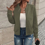 Casual Zipper Baseball Collar Women's Jacket